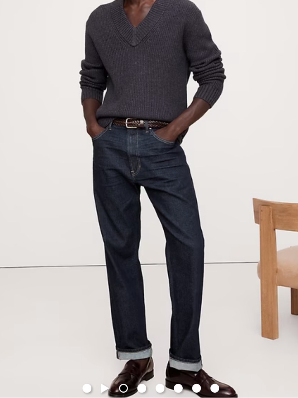 Mens vintage straight dark blue denim banana republic jeans
